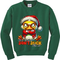 Dear Santa Dont Duck With Me Funny Sarcastic Grumpy Duck Christmas Kids Sweatshirt