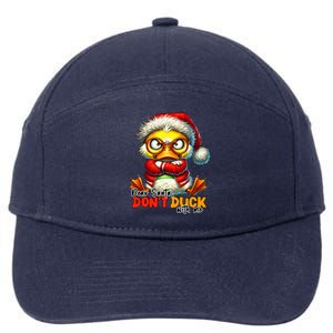 Dear Santa Dont Duck With Me Funny Sarcastic Grumpy Duck Christmas 7-Panel Snapback Hat