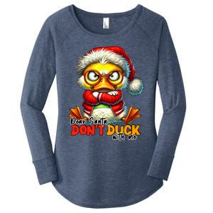 Dear Santa Dont Duck With Me Funny Sarcastic Grumpy Duck Christmas Women's Perfect Tri Tunic Long Sleeve Shirt