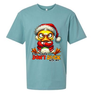 Dear Santa Dont Duck With Me Funny Sarcastic Grumpy Duck Christmas Sueded Cloud Jersey T-Shirt