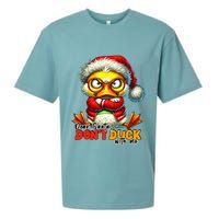Dear Santa Dont Duck With Me Funny Sarcastic Grumpy Duck Christmas Sueded Cloud Jersey T-Shirt
