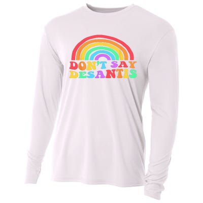 Dont Say Desantis Rainbow LGBT Pride Anti Desantis Cooling Performance Long Sleeve Crew