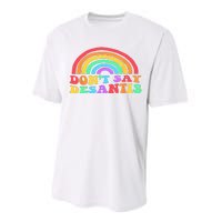 Dont Say Desantis Rainbow LGBT Pride Anti Desantis Performance Sprint T-Shirt