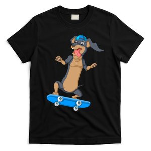 Dachshund Skateboarding T-Shirt