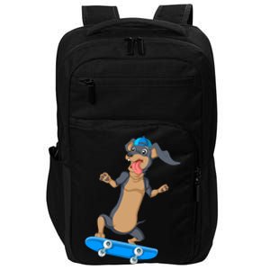 Dachshund Skateboarding Impact Tech Backpack