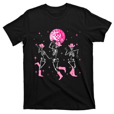 Dancing Skeleton Disco Cowgirl Cowboy Skeleton T-Shirt