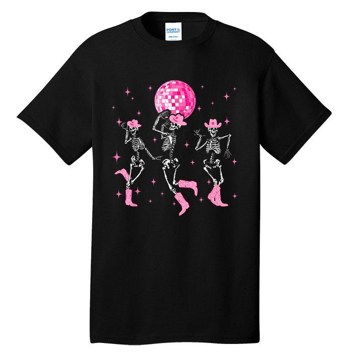 Dancing Skeleton Disco Cowgirl Cowboy Skeleton Tall T-Shirt