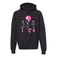 Dancing Skeleton Disco Cowgirl Cowboy Skeleton Premium Hoodie