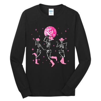 Dancing Skeleton Disco Cowgirl Cowboy Skeleton Tall Long Sleeve T-Shirt