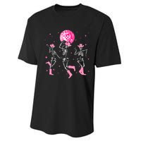 Dancing Skeleton Disco Cowgirl Cowboy Skeleton Performance Sprint T-Shirt