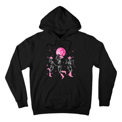 Dancing Skeleton Disco Cowgirl Cowboy Skeleton Tall Hoodie