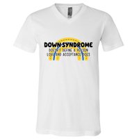 Down Syndrome Doesnt Define A Person Love And Acceptance Does V-Neck T-Shirt