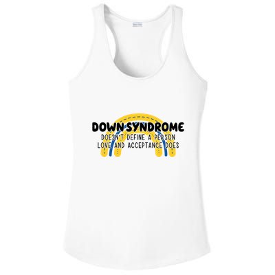 Down Syndrome Doesnt Define A Person Love And Acceptance Does Ladies PosiCharge Competitor Racerback Tank