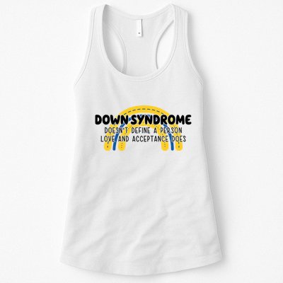 Down Syndrome Doesnt Define A Person Love And Acceptance Does Womens Tank Top