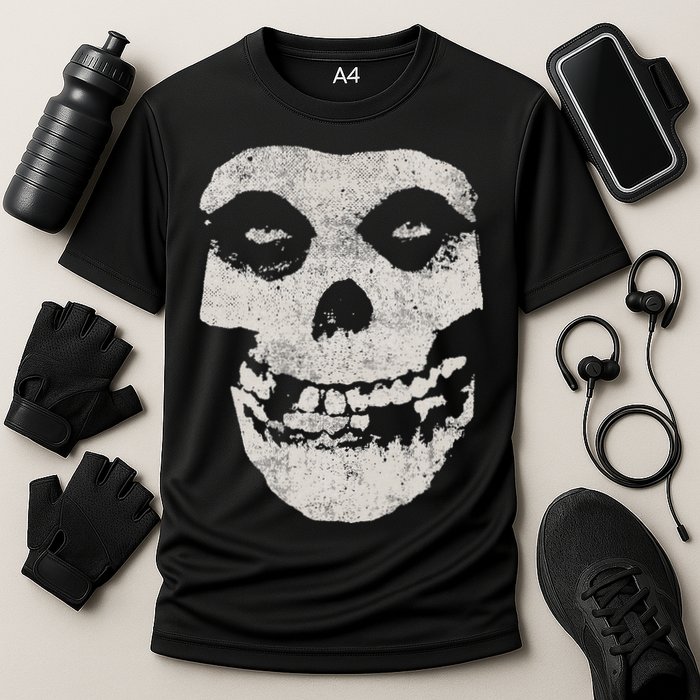 Distressed Skull Cooling Performance Crew T-Shirt