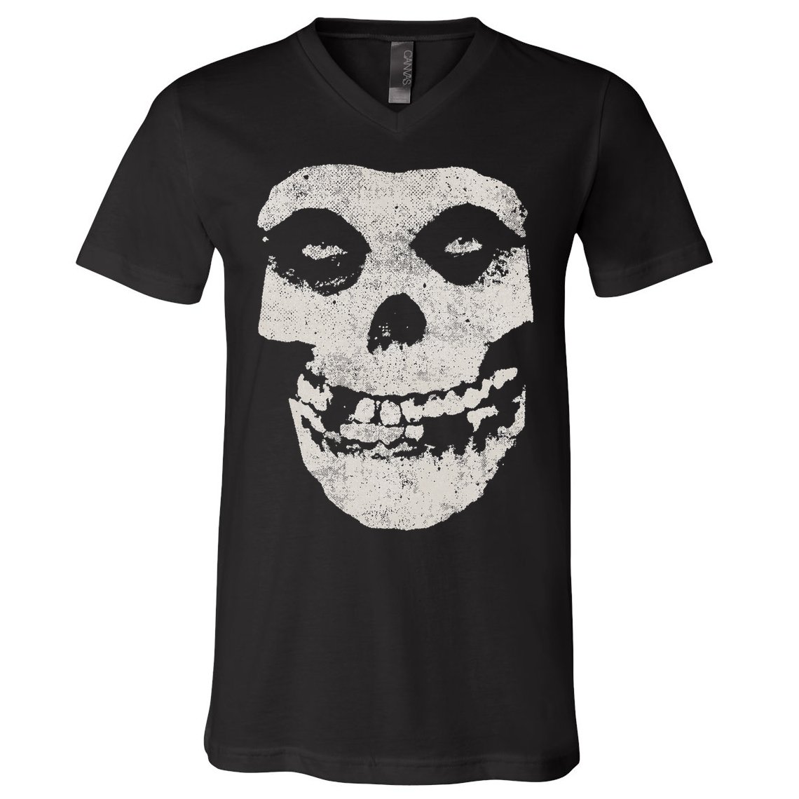 Distressed Skull V-Neck T-Shirt