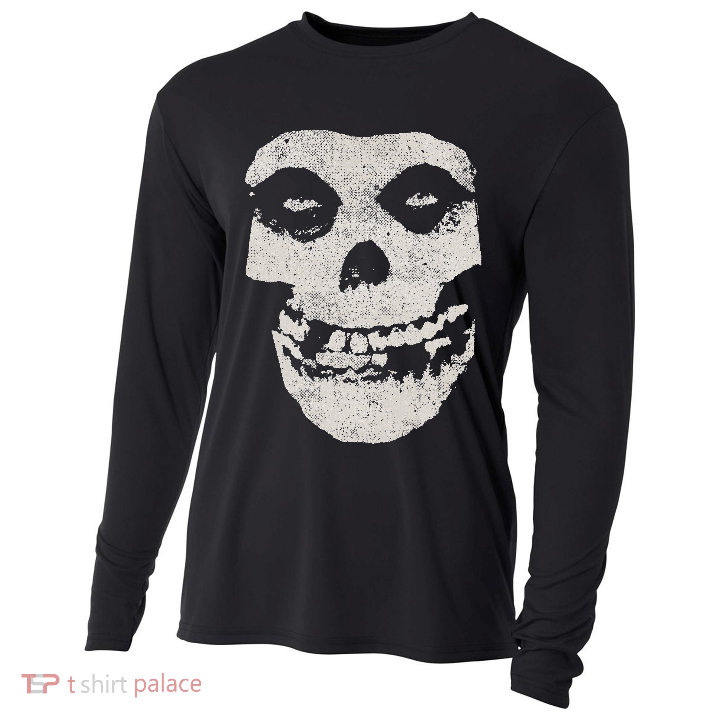 Distressed Skull Cooling Performance Long Sleeve Crew