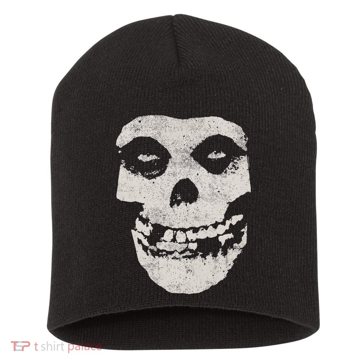 Distressed Skull Short Acrylic Beanie