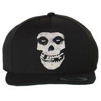 Distressed Skull Wool Snapback Cap