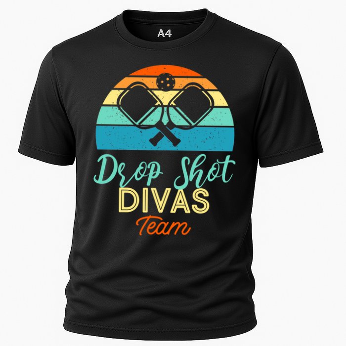 Drop Shot Divas Funny Pickleball Team Cool Gift Cooling Performance Crew T-Shirt