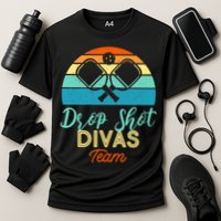 Drop Shot Divas Funny Pickleball Team Cool Gift Cooling Performance Crew T-Shirt