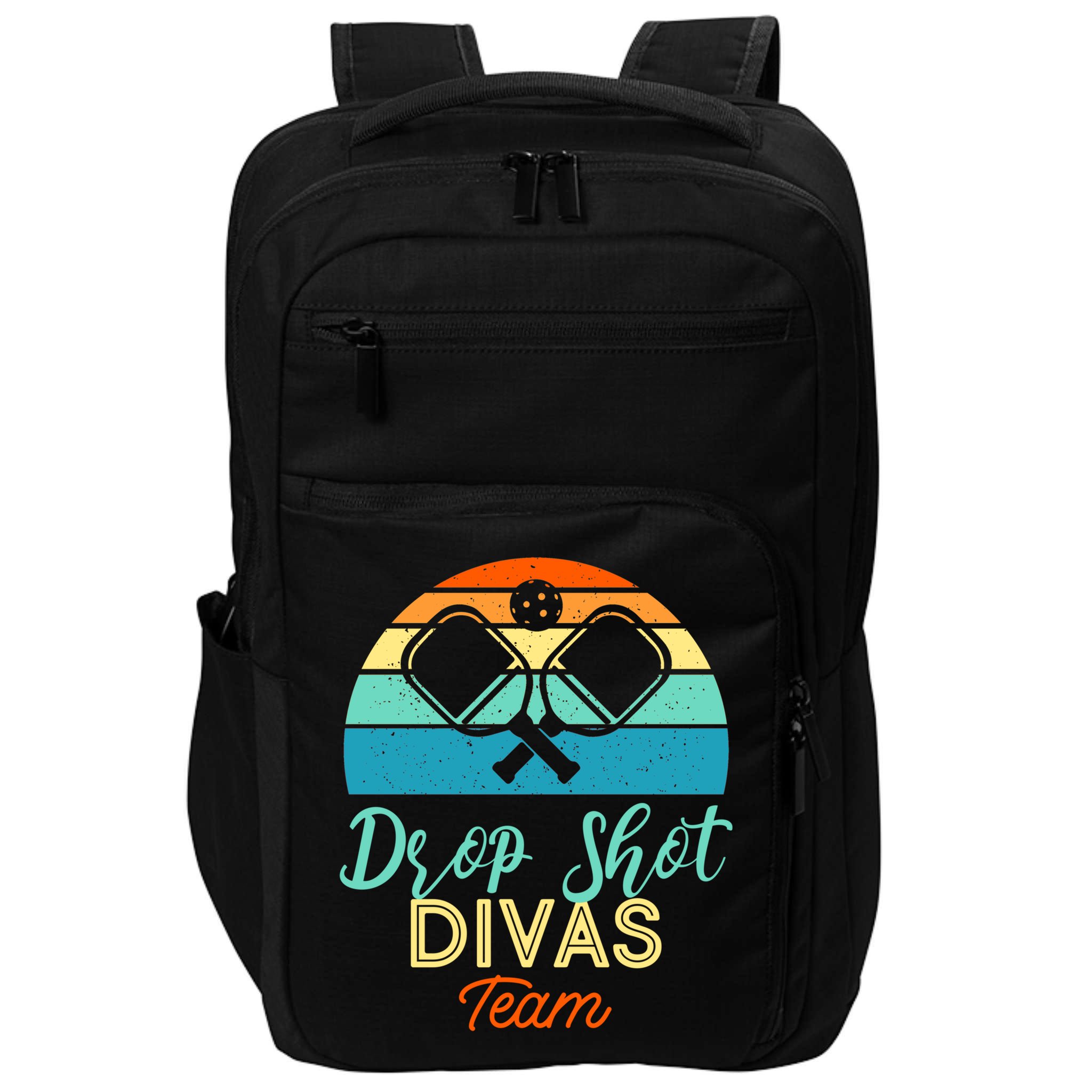 Drop Shot Divas Funny Pickleball Team Cool Gift Impact Tech Backpack