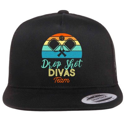Drop Shot Divas Funny Pickleball Team Cool Gift Flatbill Hat
