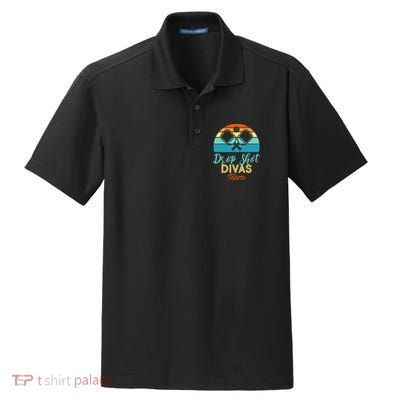 Drop Shot Divas Funny Pickleball Team Cool Gift Dry Zone Grid Polo