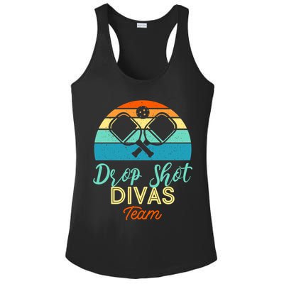 Drop Shot Divas Funny Pickleball Team Cool Gift Ladies PosiCharge Competitor Racerback Tank