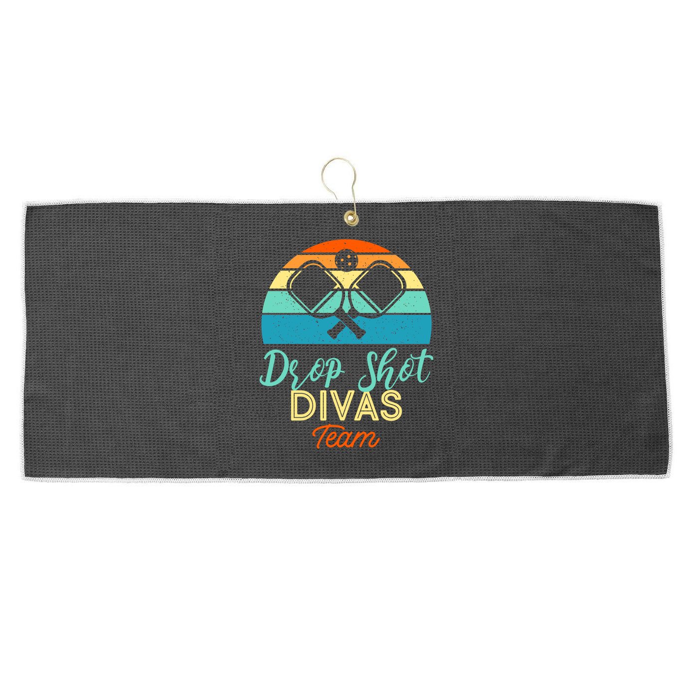 Drop Shot Divas Funny Pickleball Team Cool Gift Large Microfiber Waffle Golf Towel