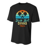 Drop Shot Divas Funny Pickleball Team Cool Gift Youth Performance Sprint T-Shirt