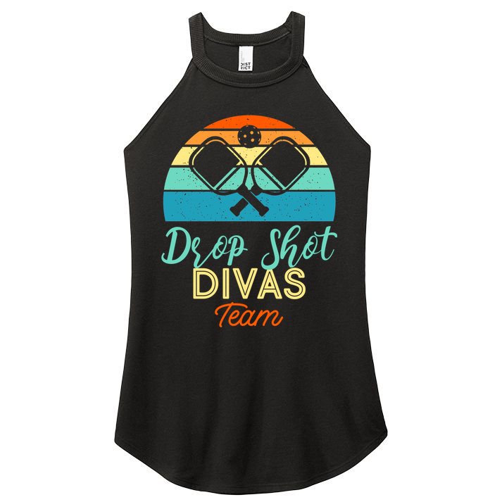 Drop Shot Divas Funny Pickleball Team Cool Gift Women's Perfect Tri Rocker Tank