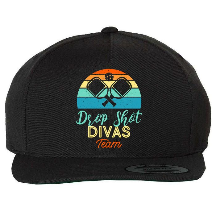 Drop Shot Divas Funny Pickleball Team Cool Gift Wool Snapback Cap