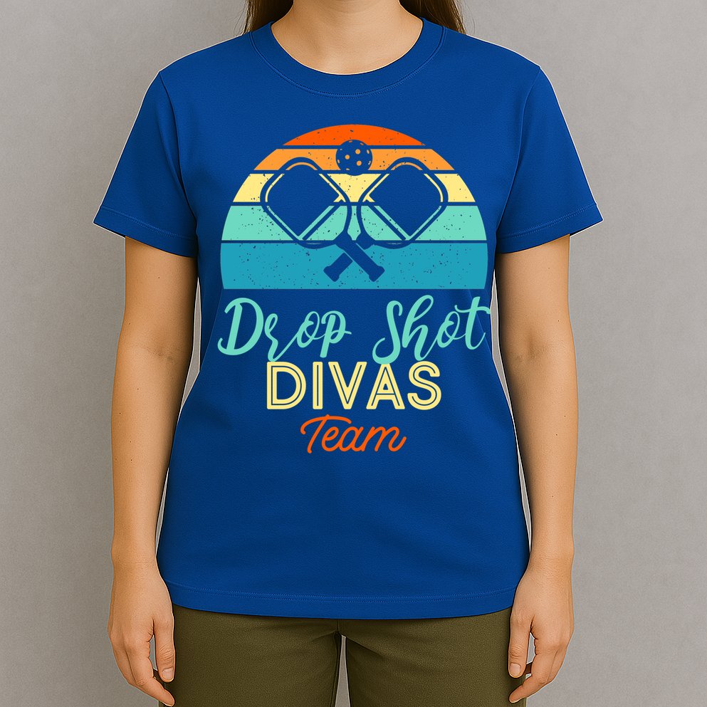 Drop Shot Divas Funny Pickleball Team Cool Gift T-Shirt