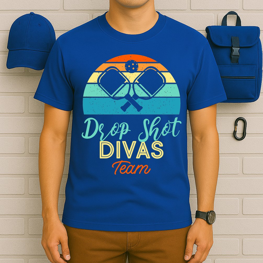 Drop Shot Divas Funny Pickleball Team Cool Gift T-Shirt