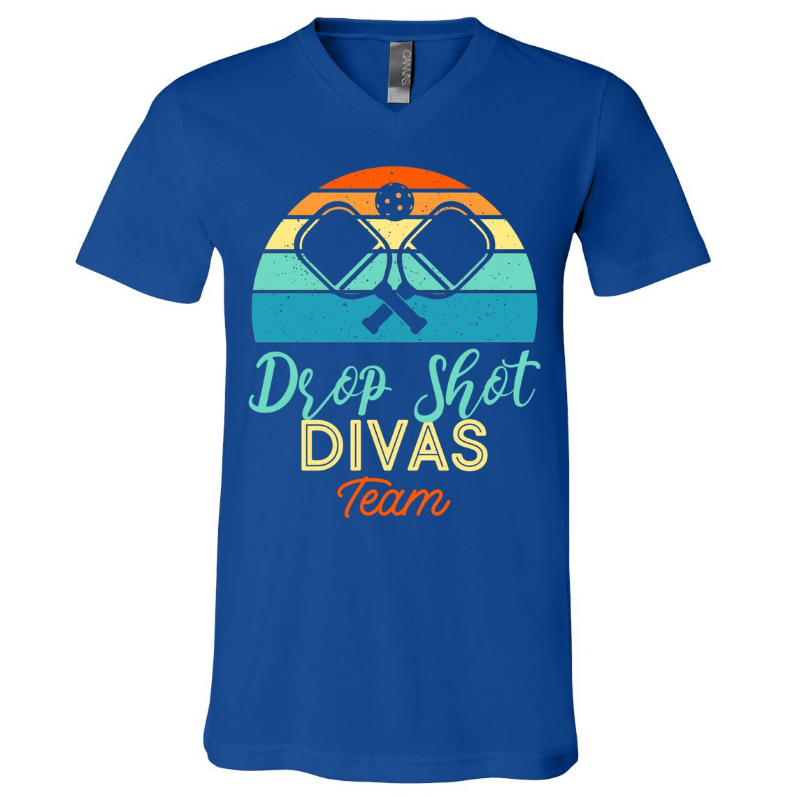 Drop Shot Divas Funny Pickleball Team Cool Gift V-Neck T-Shirt
