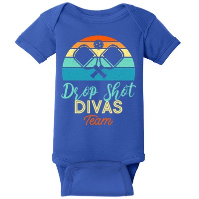 Drop Shot Divas Funny Pickleball Team Cool Gift Baby Bodysuit