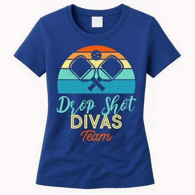 Drop Shot Divas Funny Pickleball Team Cool Gift Womens T-Shirt