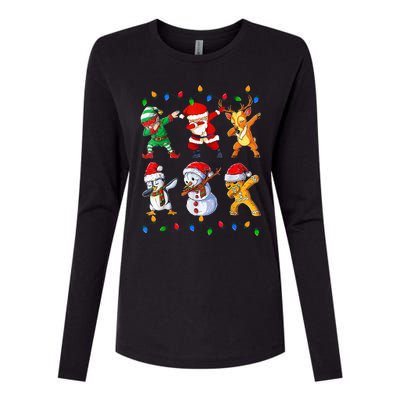 Dabbing Santa Elf Friends Christmas Funny Xmas Dab Womens Cotton Relaxed Long Sleeve T-Shirt