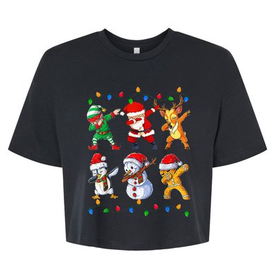 Dabbing Santa Elf Friends Christmas Funny Xmas Dab Bella+Canvas Jersey Crop Tee