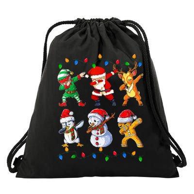 Dabbing Santa Elf Friends Christmas Funny Xmas Dab Drawstring Bag