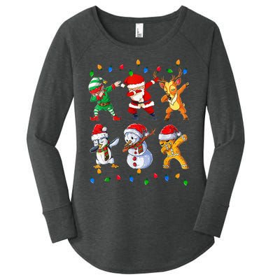 Dabbing Santa Elf Friends Christmas Funny Xmas Dab Women's Perfect Tri Tunic Long Sleeve Shirt