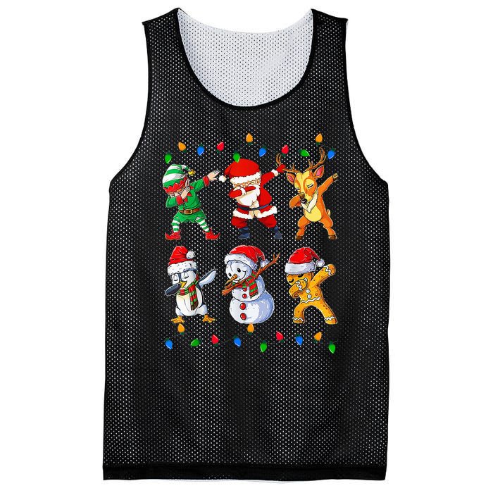 Dabbing Santa Elf Friends Christmas Funny Xmas Dab Mesh Reversible Basketball Jersey Tank