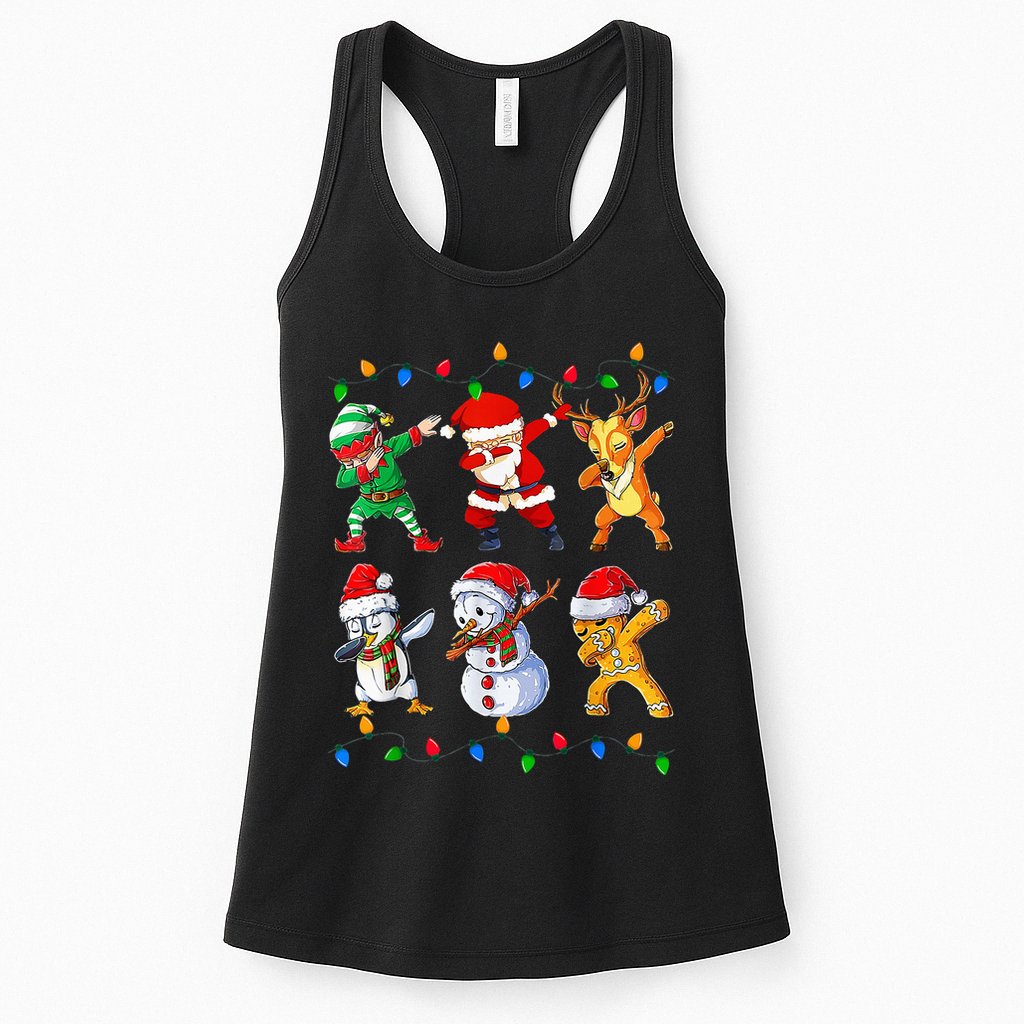 Dabbing Santa Elf Friends Christmas Funny Xmas Dab Womens Tank Top