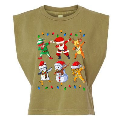 Dabbing Santa Elf Friends Christmas Funny Xmas Dab Garment-Dyed Women's Muscle Tee