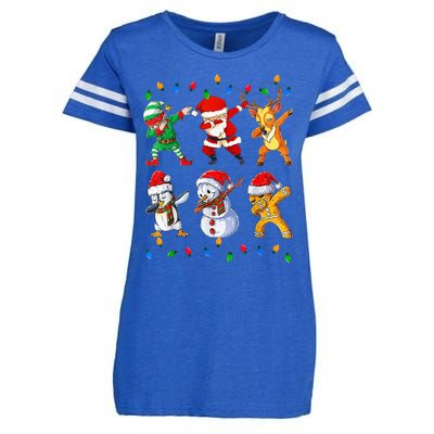 Dabbing Santa Elf Friends Christmas Funny Xmas Dab Enza Ladies Jersey Football T-Shirt