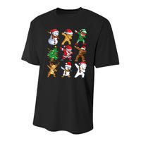 Dabbing Santa Elf Friends Christmas Youth Performance Sprint T-Shirt