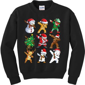 Dabbing Santa Elf Friends Christmas Kids Sweatshirt