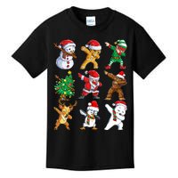 Dabbing Santa Elf Friends Christmas Kids T-Shirt