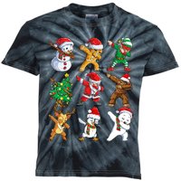 Dabbing Santa Elf Friends Christmas Kids Tie-Dye T-Shirt